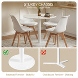 buybyroom Table Ronde Salle Manger Table a Manger Ronde Blanche für Küche, Esszimmer, Wohnzimmer und Büro für 2-4, 80cm, Blanc