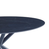 Casa Vital Melisana Table de salle à manger ovale en pierre frittée avec pieds en métal Noir mat 160 x 90 x 76 cm Charge maximale 50 kg