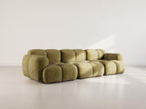 Lisa Design - Grace - canapé modulable 3 Places en Velours texturé, Vert Olive