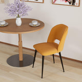 PIPIPOXER Lot de 2 chaises de Salle à Manger ou Salon, avec Dossier, Assise en Tissu Velours et Pieds en métal, pour Salle à Manger, Salon,Jaune