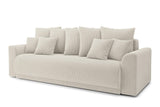 BAÏTA Canapé Droit Convertible Nova 3 Places en Velours côtelé Beige