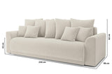 BAÏTA Canapé Droit Convertible Nova 3 Places en Velours côtelé Beige