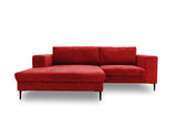 DOMO. collection Modica Canapé d'angle Moderne en Forme de L sans Sol - 244 x 173 x 83 cm (l x p x h) - Rouge