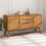 IDIMEX Buffet Salle à Manger Tivoli L 145 cm en Bois Massif Finition Bois Naturel teinté avec 3 tiroirs et 2 Portes battantes, Un Meuble de Rangement Style scandinave, Finition élégante