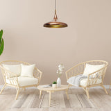 bamyum Champion Lampe à Bois Suspension Moderne en Metal de 35 cm, Lustre de Salon, Chambre, Cuisine, Suspension Luminaire Plafonnier, Éclairage de Plafond, Lampe Suspendue Tono Cuivre