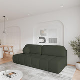 mb-moebel Canapé Confortable avec Fonction Sommeil, Revêtement Bouclé élégant, (LxHxP):210x88x104 cm - Fluffy en Bouclette (Vert foncé (Arena 12))