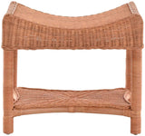 Krines Home Tabouret en rotin - Tabouret incurvé - En rotin véritable (terre cuite)