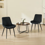 JIJIAN Lot de 4 Chaises de Salle à Manger, Chaises de Cuisine, Chaise tapissée, Chaise de Salon, Design avec Dossier, Assise en Velours avec Pieds Métalliques Noirs, Noir