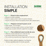 Voile d'Ombrage en Fibre de Coco Naturelle | Toile de Coco Protection Solaire écologique | Ombrière Idéal pour Terrasse Jardin Pergola & Décoration Extérieure Filet Brise-Vue Cosse Coeurs