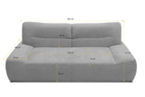 DOMO. Collection Canapé bohème, canapé 3 Places, Style bohème, canapé 3 Places, canapé rembourré, 224 x 109 x 81 cm (l x p x h), Gris foncé