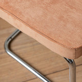 Happy Garden Lot de 2 chaises Cantilever Maria en Velours côtelé Terracotta, Rembourrage Mousse, Structure en Acier Gris - Design Moderne, Allure Vintage, chaises Table à Manger, Bureau et Chambre