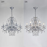 BESTIER Maria Theresa Moderne En Cristal Clair Pendentif Lustre Éclairage LED Plafonnier Luminaire Pour Salle À Manger Salle De Bains Chambre À Coucher Salon 6 E14 Ampoules Requis H65cm X D60cm