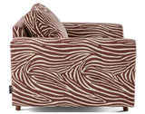 Lisa Design - Rune - Fauteuil zèbre en Velours, Marron/Blanc