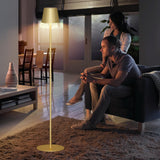 Coinmit Lampadaire LED Dimmable avec piles, Lampadaire sans fil rechargeable avec commande tactile pour l'éclairage intérieur et extérieur, salon, balcon, Or