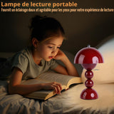 Lampe de table sans fil, lampe de chevet rechargeable à commande tactile et variable en 3 couleurs, lampe portable à pile en forme de champignon pour table de nuit, cuisine, bureau, décoration