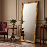MO.WA Miroir Mural Classique 82x182, Grand Cadre Baroque Feuille d'or, Miroirs Bois, Pleine Longueur, Miroir Long Cadre Baroque, Miroir Classique, Made in Italy