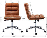 Wahson Chaise de Bureau, Fauteuil de Bureau Erconomique en Cuir PU Chaise Bureau Réglable en Hauteur, Fauteuil Bureau pour Chambre et Bureau, Marron
