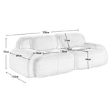 Canapé modulaire 2 places en velours design désossé aucun assemblage nécessaire Base antidérapante Polyvalent pour salon et espaces de détente Dimensions 208 x 103 x 75 cm