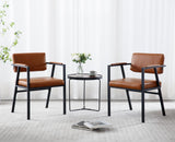 chairus Chaise de Cuisine Lot de 2 Chaise Salle à Manger en Cuir PU Fauteuil Salon Moderne Chaise de Salon avec Accoudoirs, Marron