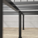 Zinus Florence lit 160 x 200 cm - 30 cm de hauter - Lit King - Cadre de lit Plateforme en métal avec tête et Pied de lit - Noir