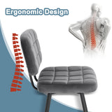 EUGAD Tabouret Bar, Chaise de Bar, avec Dossier, Repose-Pieds, Siège Rembourré, en Velours et Métal,Gris foncé,1043BY-1