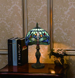 Tokira Lampe de Table Tiffany Libellule Bleu de Mer 8 Pouces, Rétro Vitrail Abat-jour, Lampe Pour le Salon Chambre, Lumières de Restaurant[Sans Ampoule]