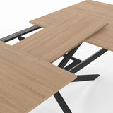 IDMarket - Table à Manger Extensible Rectangle Alix 8-12 Personnes Pied araignée Bois et Noir 200-240 cm