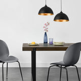 lux.pro Lot de 2 Lampes à Suspension Éclairage Intérieur Hauteur Réglable Métal Diamètre 30 cm Noir Doré