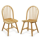 Lot de 2 chaises de salle à manger en bois massif de style campagnard avec dossier pour maison, cuisine, restaurant et bistrot, finition naturelle