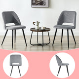 WAFTING Lot de 2 Chaises de Salle à Manger, Chaise avec Velours Côtelé en Éponge Épaisse, Chaise de Cuisine avec Pieds Métalliques Séparés, pour Salle à Manger, Cuisine et Réception, Gris