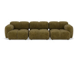 Lisa Design - Grace - canapé modulable 3 Places en Velours texturé, Vert Olive