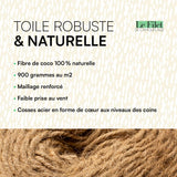 Voile d'Ombrage en Fibre de Coco Naturelle | Toile de Coco Protection Solaire écologique | Ombrière Idéal pour Terrasse Jardin Pergola & Décoration Extérieure Filet Brise-Vue Cosse Coeurs