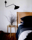 AstrizLamp Applique Murale à Bras Articulé, 65cm Noir Longue Arm Luminaire Murale avec Interrupteur Abat-Jour Réglable Moderne Arm Applique Murale à Tête Unique Chambre à Coucher Salon Hôtel