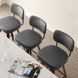Bekrvio Lot de 4 tabourets de Bar pivotants à 360° avec Dossier, 65 cm de Hauteur d'assise - en Cuir synthétique et Bois Massif - 4 Pieds - pour Cuisine et comptoir - Chaise de Bar pivotante avec