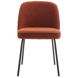 HOMIFAB Lot de 2 chaises de Salle à Manger en Tissu bouclé Rouille, piètement Noir - Olden