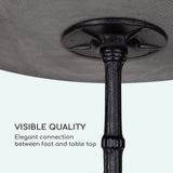 blumfeldt Patras - Table de bistrot avec Bord décoratif, Table Haute avec Pied en Fonte, Table de Bar pour l'intérieur et l'extérieur, imperméable, résistante au Gel, Ø 60cm, Hauteur 71 cm, Noir
