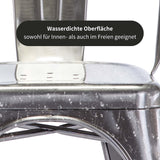 DUHOME Chaise de Salle à Manger Lot de 4 Chaise de Cuisine Empilable Tabouret en Métal Siège avec Dossier pour Bar Café Salon Restaurant, Métallique