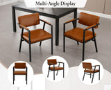chairus Chaise de Cuisine Lot de 2 Chaise Salle à Manger en Cuir PU Fauteuil Salon Moderne Chaise de Salon avec Accoudoirs, Marron