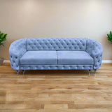 SILKMARKS® Chesterfield Canapé avec fonction couchage, canapé 3 places, confort premium, velours imperméable et résistant aux rayures, canapé avec espace de rangement supplémentaire, design élégant