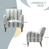HULALA HOME Fauteuil, Fauteuil, Chaise rembourrée Confortable avec Pieds en Bois Massif, Chaise Longue pour Salon et Chambre à Coucher (Blue)