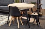 PEGANE Table à Manger Ronde Extensible en Bois Coloris chêne Nordique Pieds Noir - diamètre 100-180 x Hauteur 76 cm
