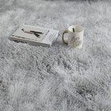 Tinyboy-hbq Tapis Chambre Modernes Tapis de Salon Soft Tapis à Poils Longs Shaggy Antidérapant Intérieur Moelleux épais (Gris Blanc, 160 x 230 cm)