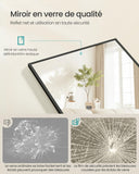SONGMICS Miroir Intégral, Miroir Rectangulaire sur Pied, à Poser au Sol, Cadre en Alliage d’Aluminium, Verre Trempé, pour Chambre, Salon, Dressing, Coins Droits, 160 x 50 cm, Noir d'encre LFM050BD01