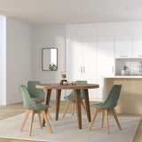 Atmosphera Créateur d'Intérieur - Chaise Baya Vert Kaki - Plastique et Hêtre - Salle à Manger, Cuisine, Bureau, Salon - Confortable Coussin Intégré
