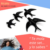 Hirondelle Murale | Oiseaux Decoratifs Ceramique Mural | 4 unités | Fabriqué en Espagne