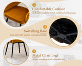 chairus Lot de 2 Chaises de Salle à Manger en Velours Moderne Fauteuil Rembourrée Chaise Pivotante à 360° pour Bureau Salon (Jaune-2 (Velours))