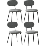 WAFTING Chaises de Salle à Manger Lot de 4, Chaise de Cuisine Empilables, avec Coussin en Tissu Teddy et Pieds Métalliques, pour la Salle à Manger, Cuisine, Salon, Chambre-Gris Foncé