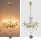 WUZUPS Chandelier Cristal Plafonnier Pendentif Flushmount Luminaire Moderne pour Chambre à Couloir Bar Cuisine Salle de Bain, H42 W43, Gold, Base E14