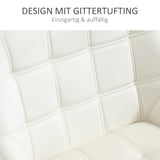 HOMCOM Fauteuil de salon Fauteuil à oreilles Fauteuil de relaxation avec pieds en caoutchouc, fauteuil de lecture avec aspect velours, fauteuil rembourré pour chambre à coucher, scandinave, blanc