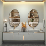 CASSILANDO Miroir Mural irrégulier, Miroir asymétrique à Fixation Murale, Miroir de courtoisie Unique, Miroir décoratif pour Salon, Salle de Bain, Chambre, entrée, décoration Murale 85 x 52 cm